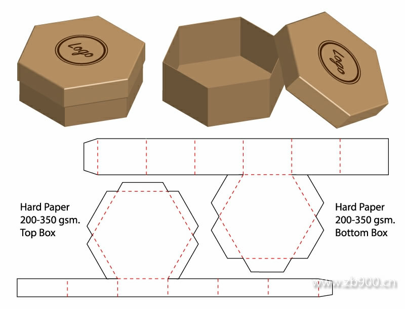 包装盒型展开图