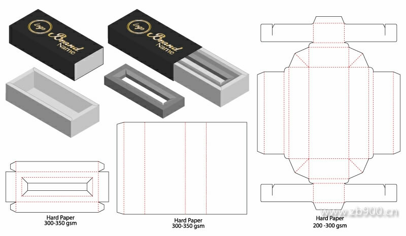 包装盒型展开图