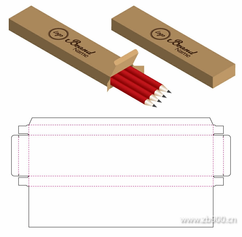 包装盒型展开图