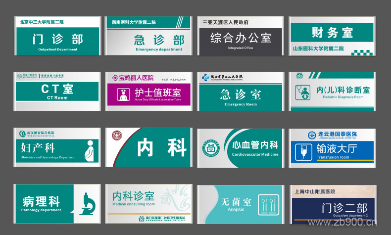 医院铝合金门牌