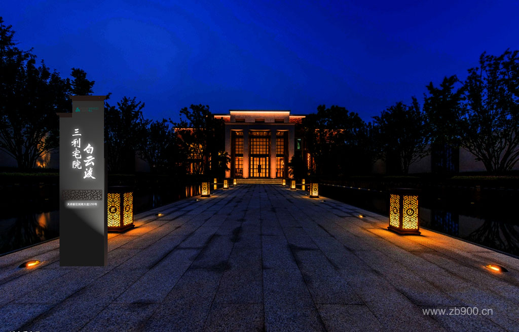 三利宅院小区导视牌效果图