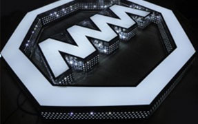 侧打孔不锈钢平面灯箱字