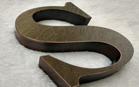 不锈钢乱纹仿古字