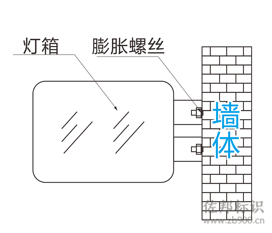 双面吸塑灯箱安装示意图 双面吸塑灯箱安装示意图